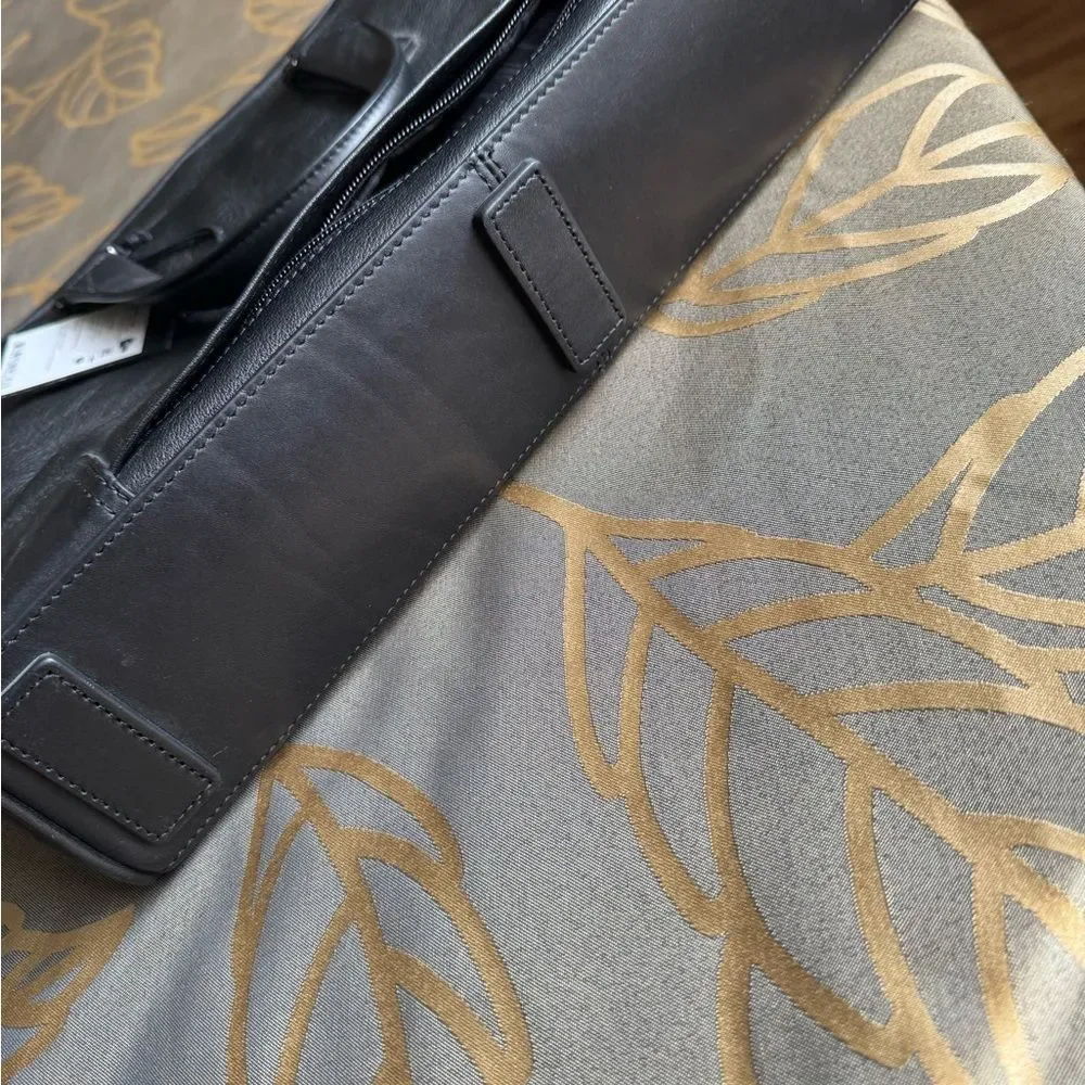 TUMI Black Leather Briefcase for Men